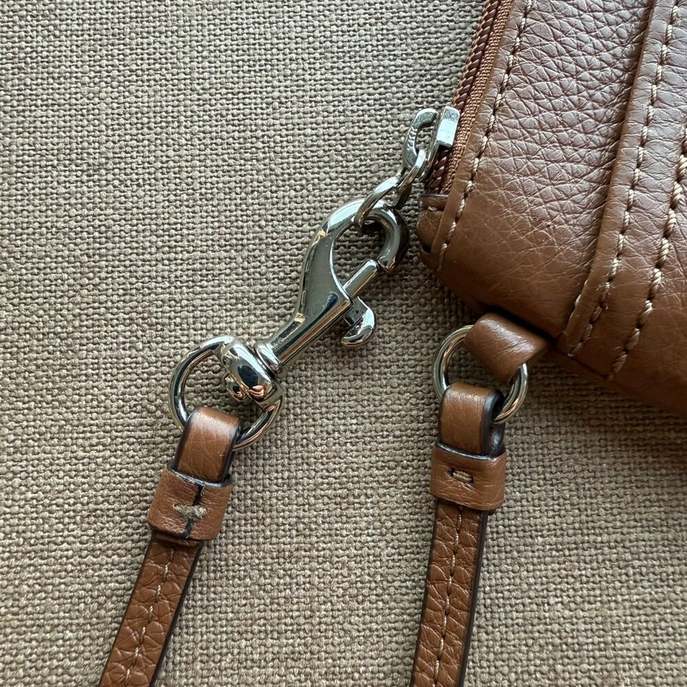 Coach Leather Wristlet Saddle Brown - Picture 5 of 5